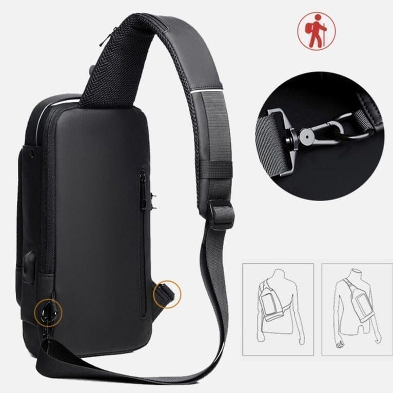 MOCHILA ANTI-FURTO COM SENHA USB (SLIM BAG)